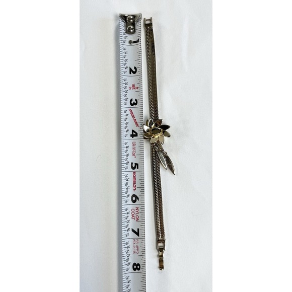 RARE Vintage Monet 1957 Camelia Runway Adjustable Fringe Flower Slider Bracelet - Picture 11 of 13